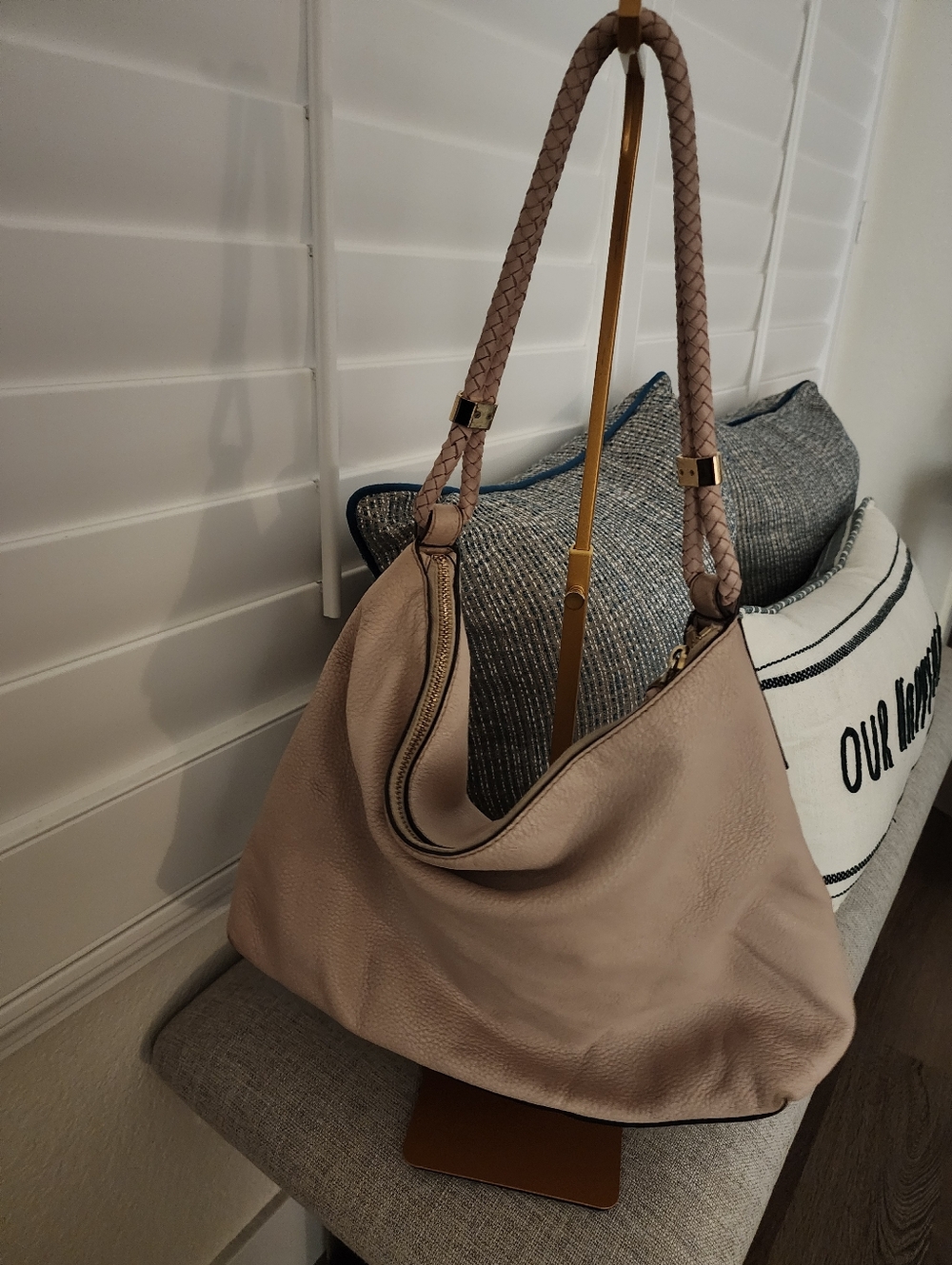 Michael Kors Pebbled Leather Shoulder Bag in Blush Pink - Picture 16 of 16